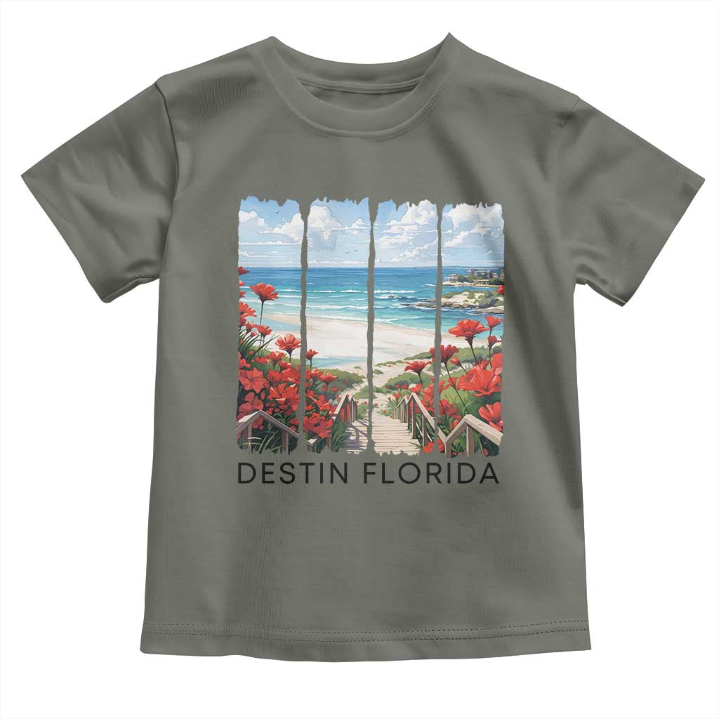 Destin Florida Toddler T Shirt Summer Travel Beach Vacation Gift TS12 Military Green Print Your Wear