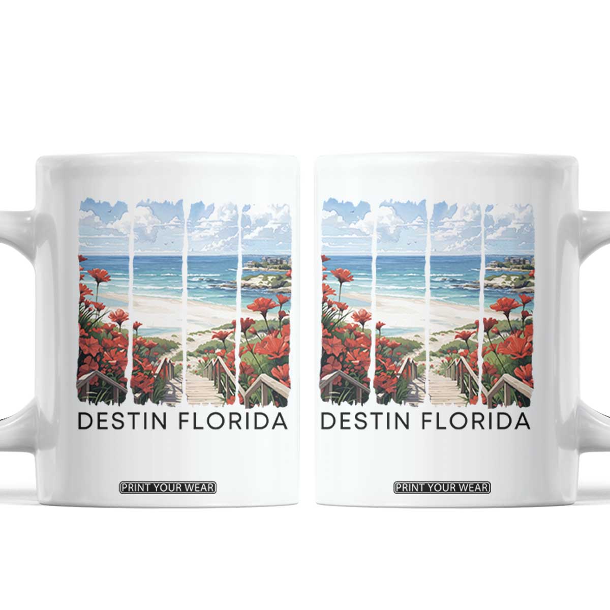 Destin Florida Coffee Mug Summer Travel Beach Vacation Gift TS12 White Print Your Wear