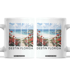 Destin Florida Coffee Mug Summer Travel Beach Vacation Gift TS12 White Print Your Wear