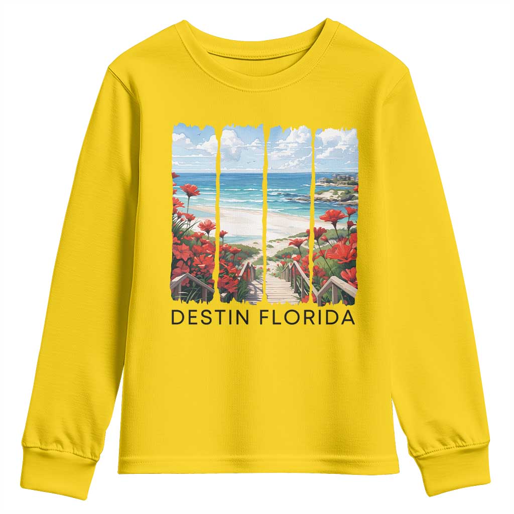 Destin Florida Youth Sweatshirt Summer Travel Beach Vacation Gift TS12 Daisy Print Your Wear