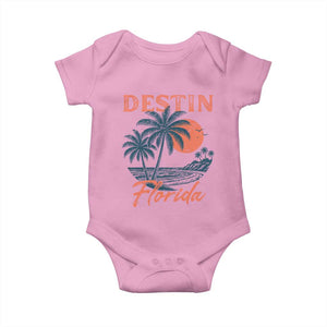 Vintage Destin Florida Beach Baby Onesie Sunset Palm Tree Graphic