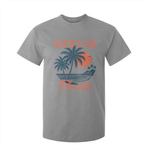 Vintage Destin Florida Beach T Shirt For Kid Sunset Palm Tree Graphic TS12 Sport Gray Print Your Wear