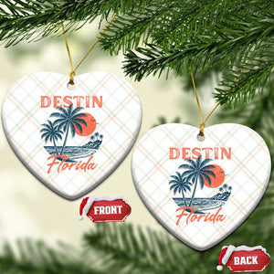 Vintage Destin Florida Beach Ceramic Ornament Sunset Palm Tree Graphic TS12 Print Your Wear