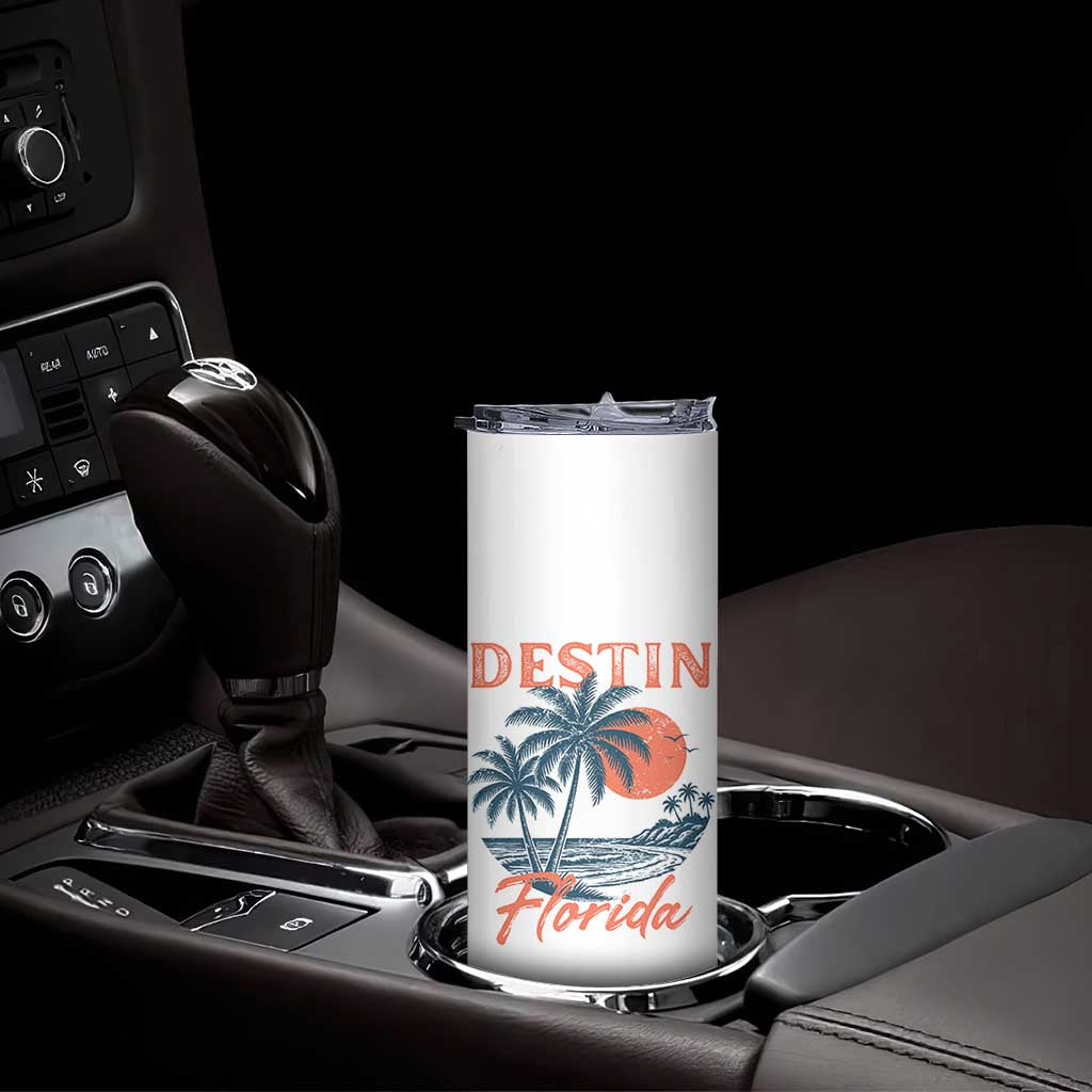 Vintage Destin Florida Beach Skinny Tumbler Sunset Palm Tree Graphic TS12 Print Your Wear