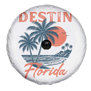 Vintage Destin Florida Beach Spare Tire Cover Sunset Palm Tree Graphic TS12 Print Your Wear