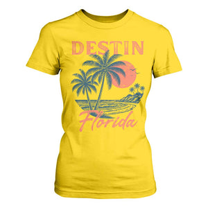 Vintage Destin Florida Beach T Shirt For Women Sunset Palm Tree Graphic TS12 Daisy Print Your Wear