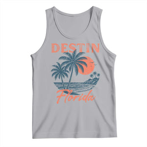 Vintage Destin Florida Beach Tank Top Sunset Palm Tree Graphic TS12 Athletic Heather Print Your Wear