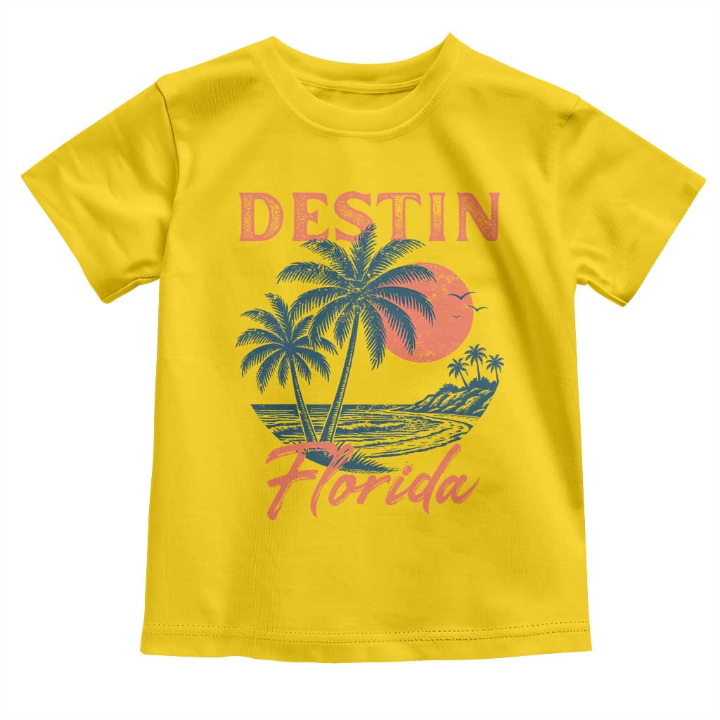 Vintage Destin Florida Beach Toddler T Shirt Sunset Palm Tree Graphic TS12 Daisy Print Your Wear