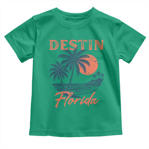 Vintage Destin Florida Beach Toddler T Shirt Sunset Palm Tree Graphic TS12 Irish Green Print Your Wear