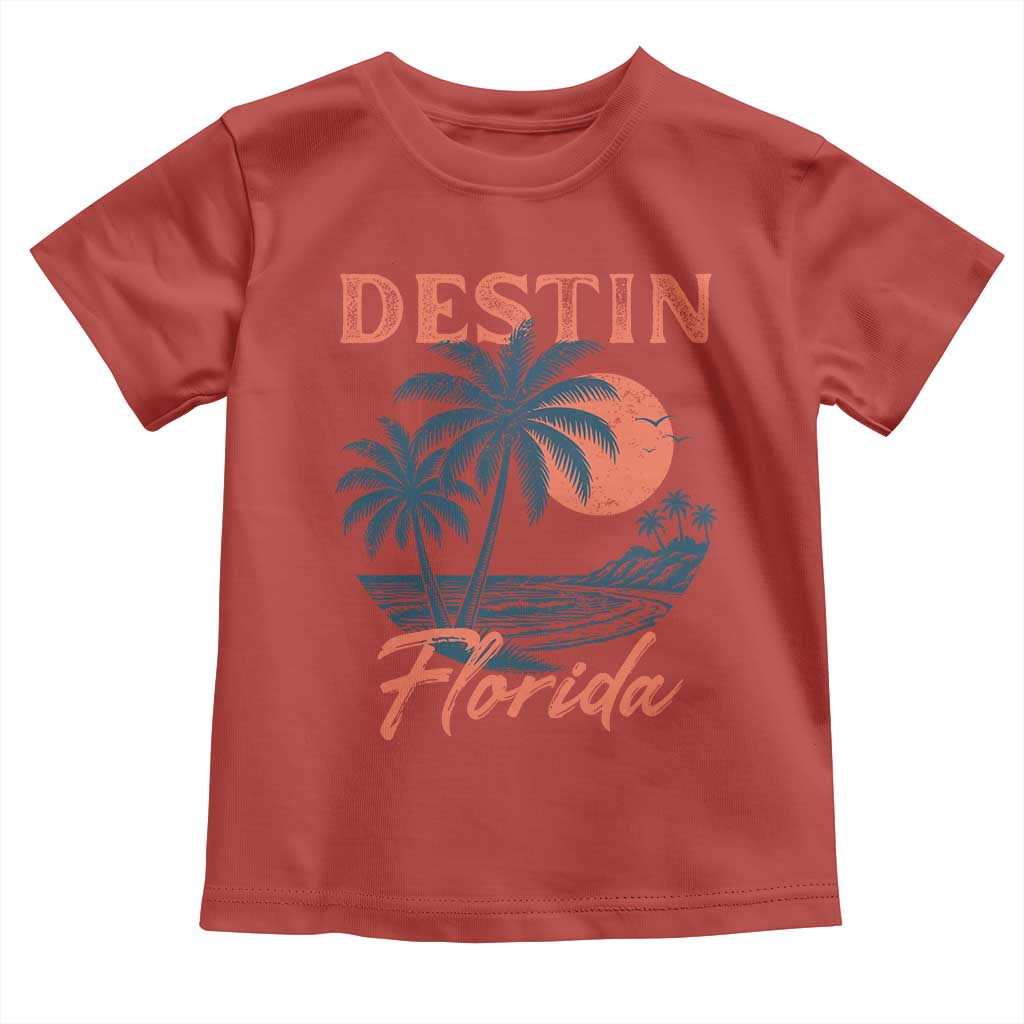 Vintage Destin Florida Beach Toddler T Shirt Sunset Palm Tree Graphic TS12 Red Print Your Wear