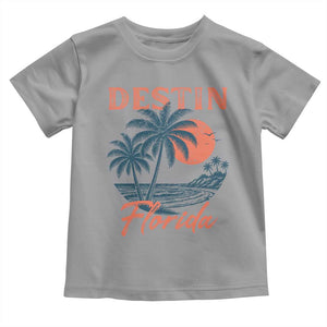 Vintage Destin Florida Beach Toddler T Shirt Sunset Palm Tree Graphic TS12 Sport Gray Print Your Wear