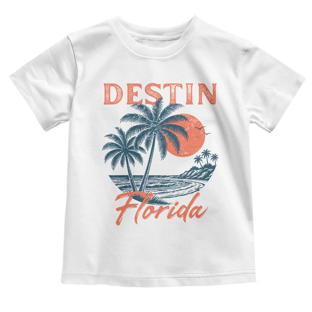 Vintage Destin Florida Beach Toddler T Shirt Sunset Palm Tree Graphic TS12 White Print Your Wear