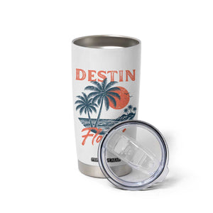 Vintage Destin Florida Beach Tumbler Cup Sunset Palm Tree Graphic TS12 Print Your Wear