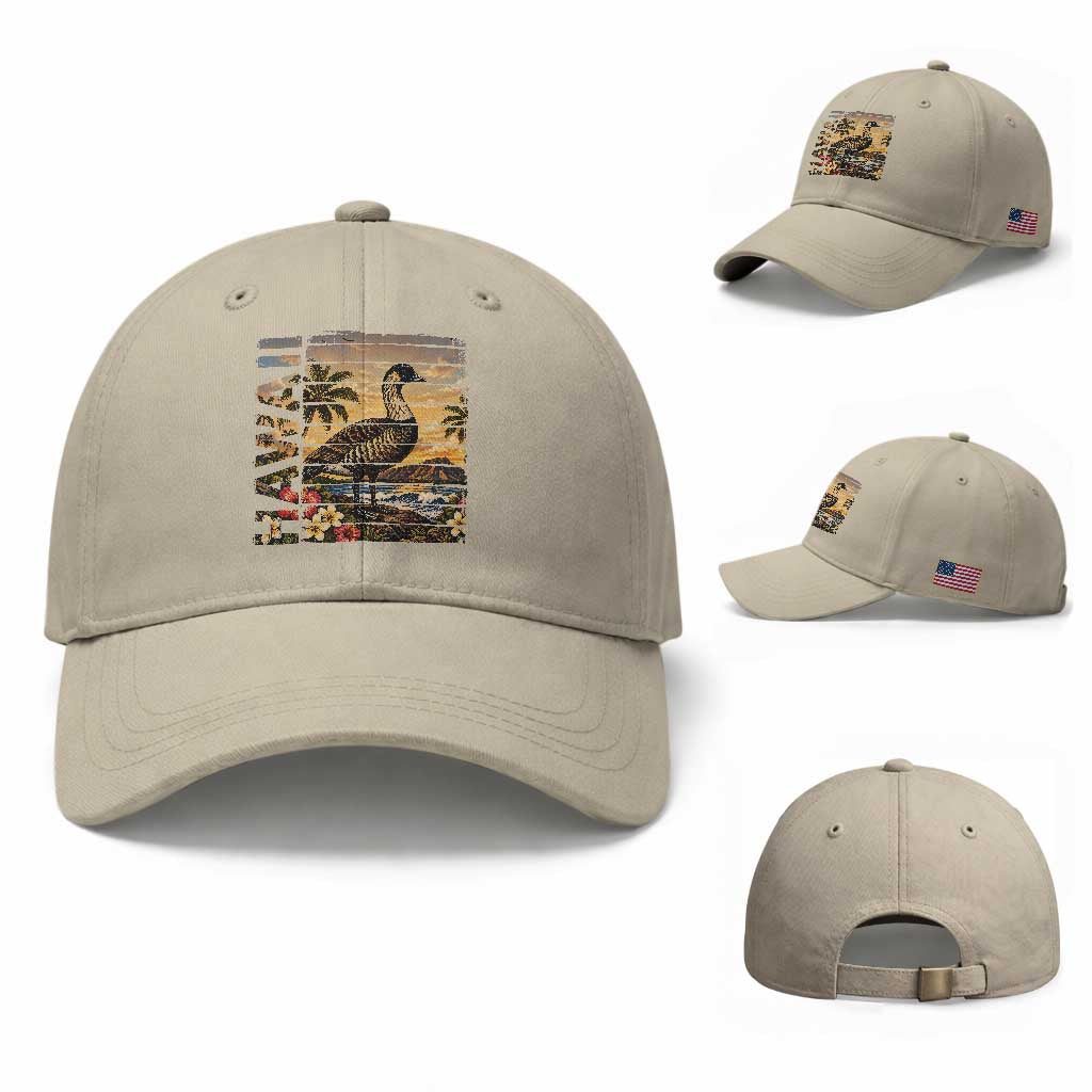 Hawaii Tropical Bird Baseball Cap Summer Island Vacation Gift TS12 Baseball Cap Universal Fit Beige Print Your Wear