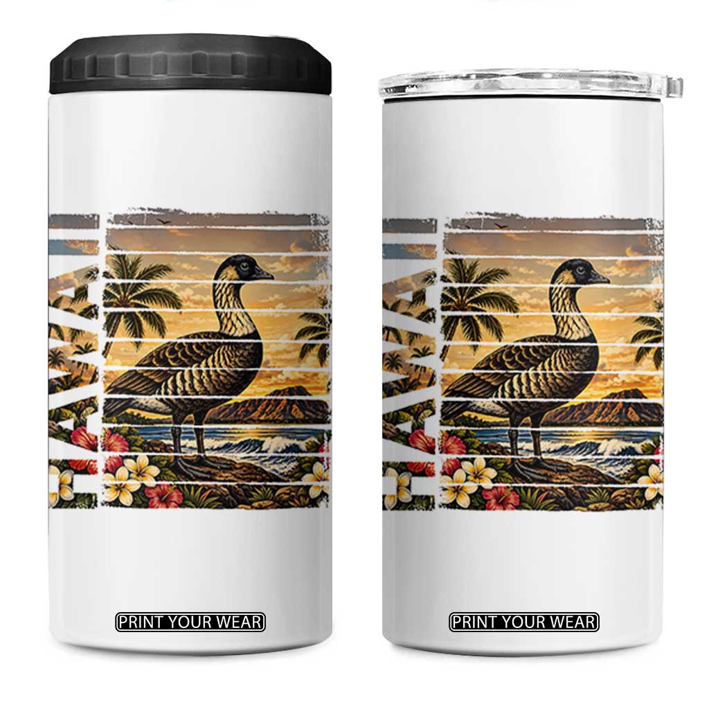 Hawaii Tropical Bird 4 in 1 Can Cooler Tumbler Summer Island Vacation Gift TS12 One Size: 16 oz White Print Your Wear