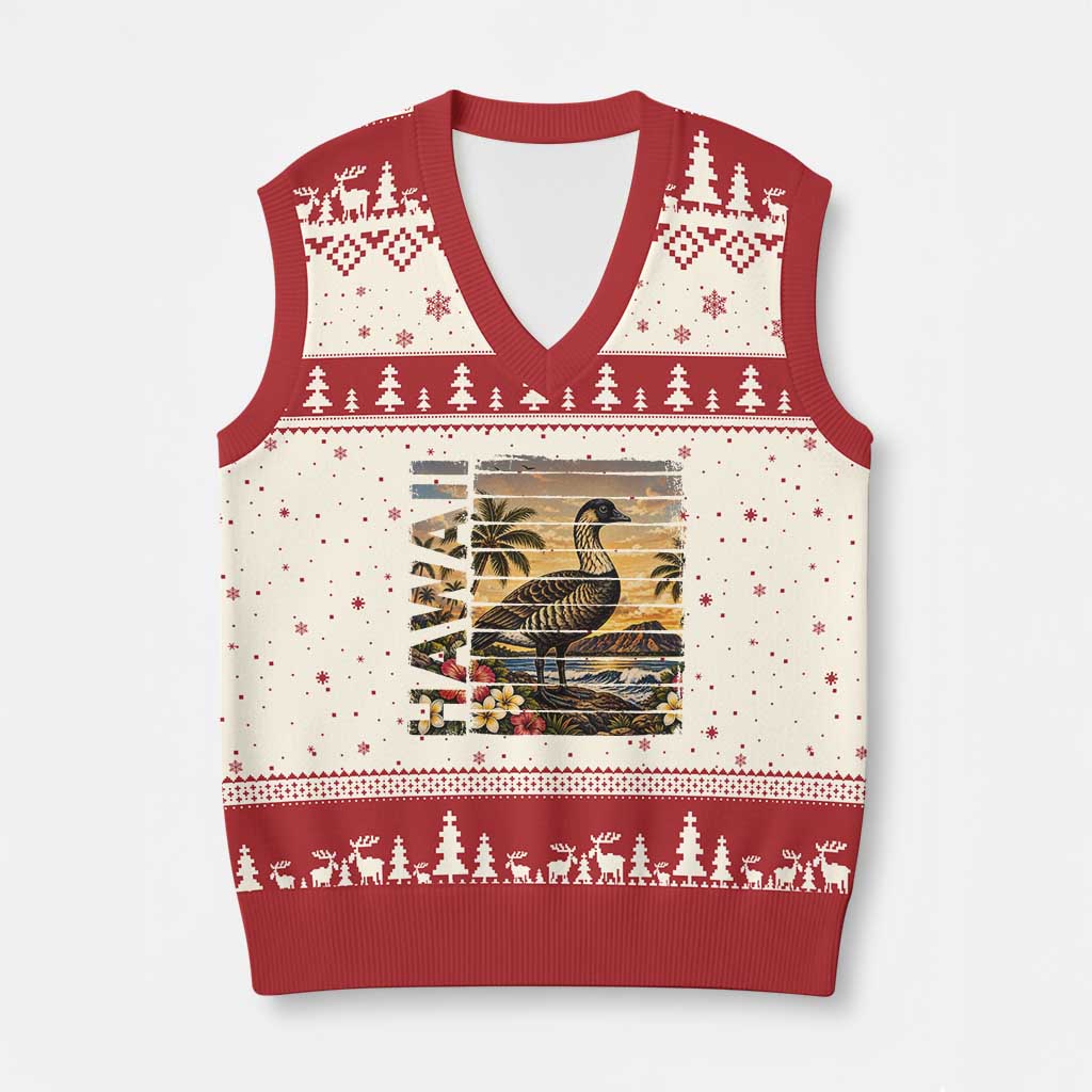 Hawaii Tropical Bird V-Neck Knit Sweater Vest Summer Island Vacation Gift TS12 Beige Red Print Your Wear