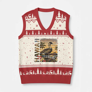 Hawaii Tropical Bird V-Neck Knit Sweater Vest Summer Island Vacation Gift TS12 Beige Red Print Your Wear