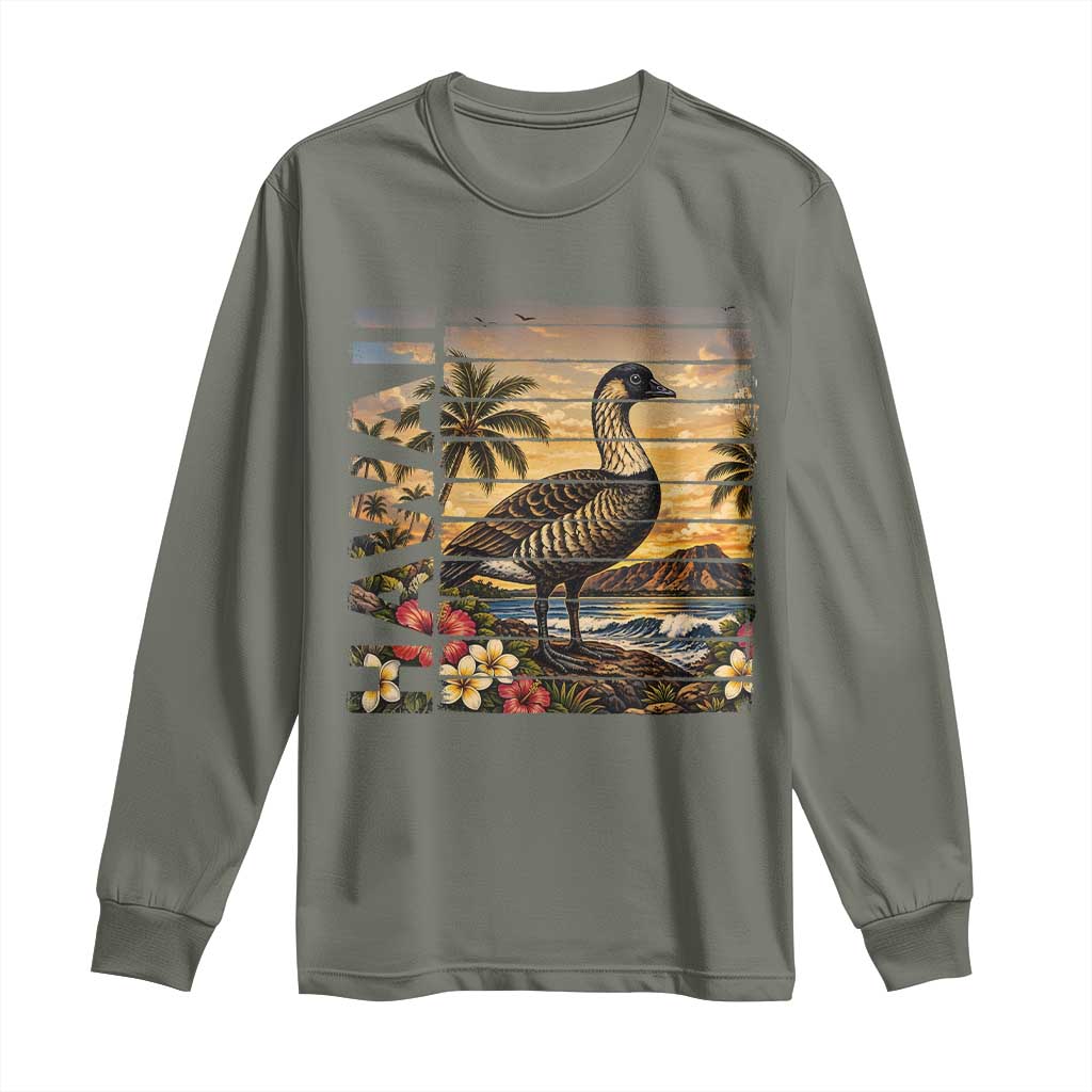 Hawaii Tropical Bird Long Sleeve Shirt Summer Island Vacation Gift TS12 Military Green Print Your Wear