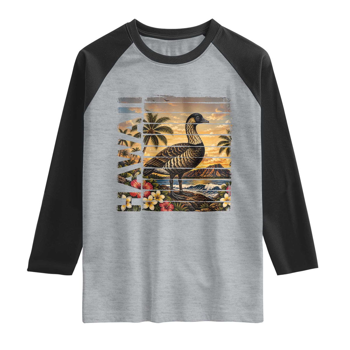 Hawaii Tropical Bird Raglan Shirt Summer Island Vacation Gift
