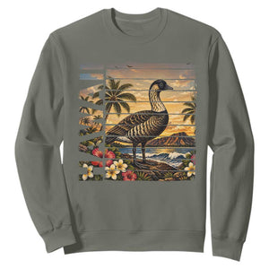 Hawaii Tropical Bird Sweatshirt Summer Island Vacation Gift TS12 Military Green Print Your Wear