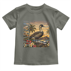 Hawaii Tropical Bird Toddler T Shirt Summer Island Vacation Gift TS12 Military Green Print Your Wear