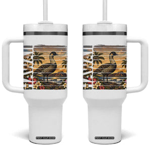 Hawaii Tropical Bird Tumbler With Handle Summer Island Vacation Gift TS12 One Size: 40 oz White Print Your Wear
