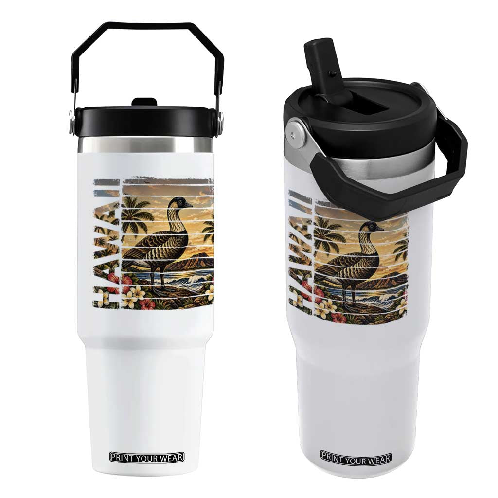 Hawaii Tropical Bird Flip Straw Tumbler Summer Island Vacation Gift TS12 One Size: 30 oz White Print Your Wear