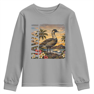Hawaii Tropical Bird Youth Sweatshirt Summer Island Vacation Gift TS12 Sport Gray Print Your Wear