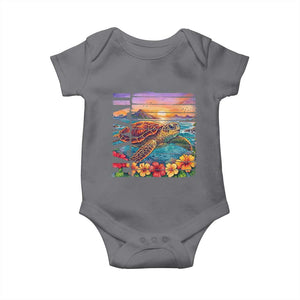 Hawaii Sea Turtle Baby Onesie Tropical Sunset Island Vacation Gift TS12 Charcoal Print Your Wear