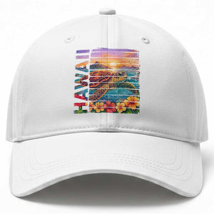 Hawaii Sea Turtle Baseball Cap Tropical Sunset Island Vacation Gift