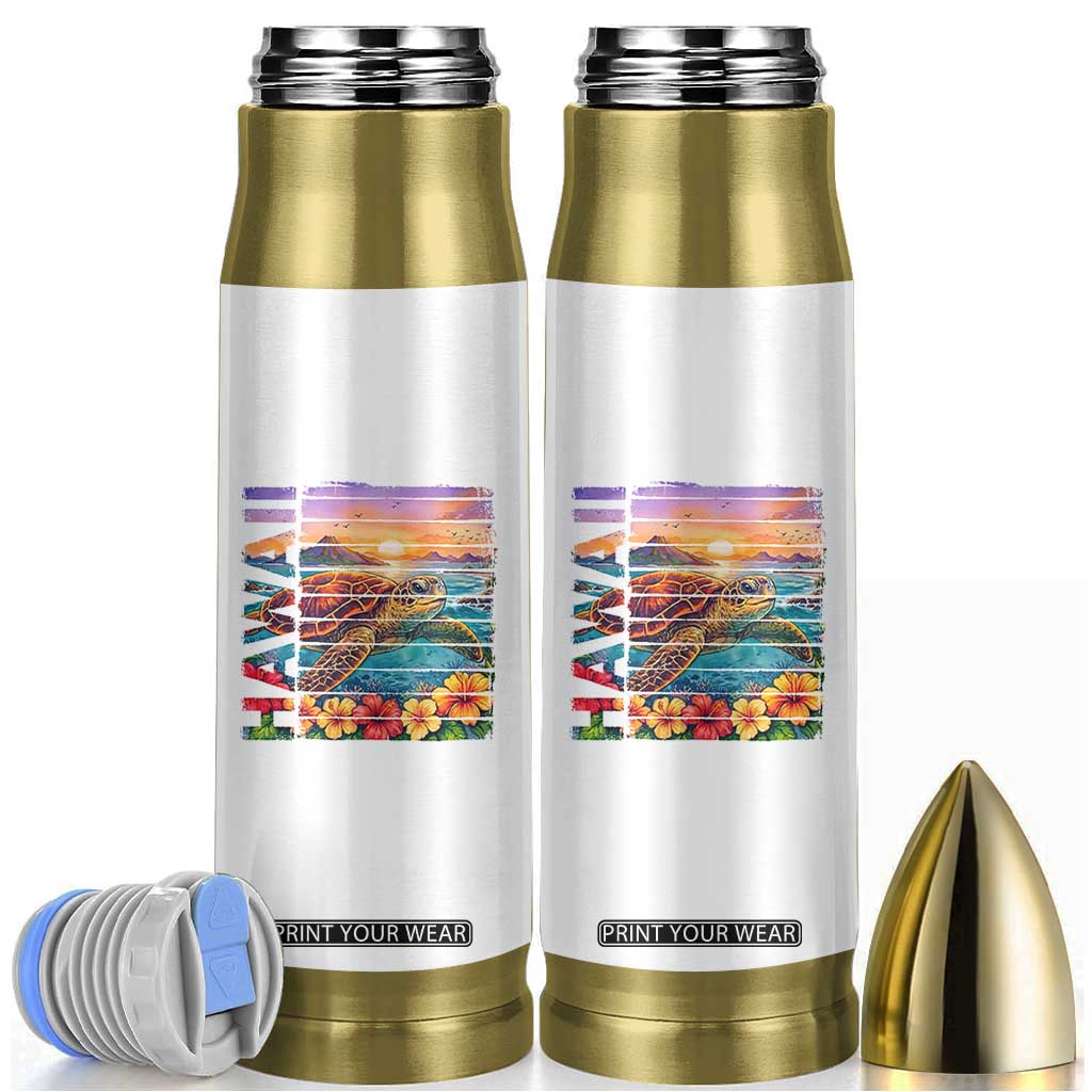 Hawaii Sea Turtle Bullet Tumbler Tropical Sunset Island Vacation Gift TS12 White Print Your Wear