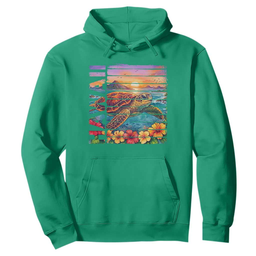 Hawaii Sea Turtle Hoodie Tropical Sunset Island Vacation Gift TS12 Irish Green Print Your Wear