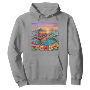 Hawaii Sea Turtle Hoodie Tropical Sunset Island Vacation Gift TS12 Sport Gray Print Your Wear