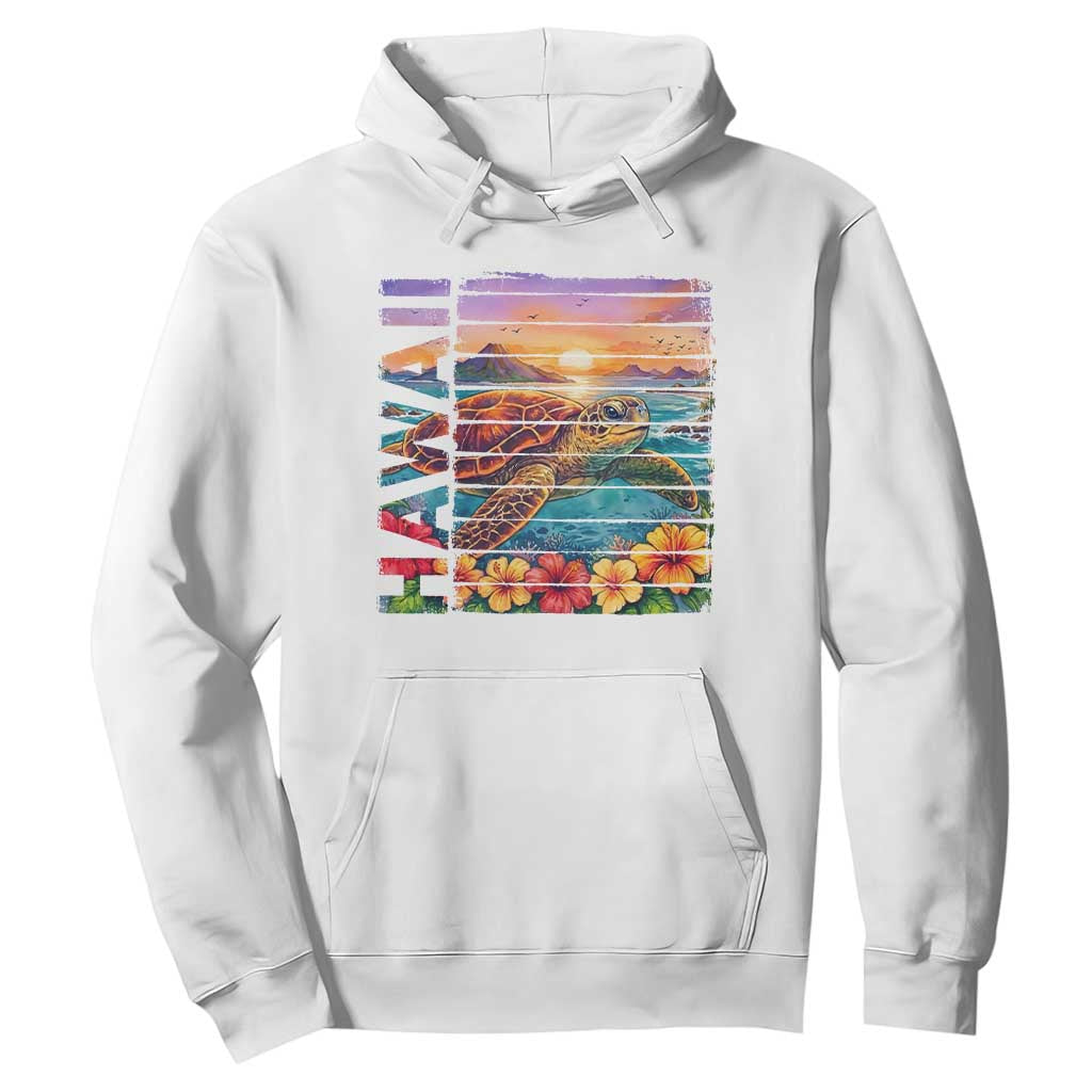 Hawaii Sea Turtle Hoodie Tropical Sunset Island Vacation Gift TS12 White Print Your Wear