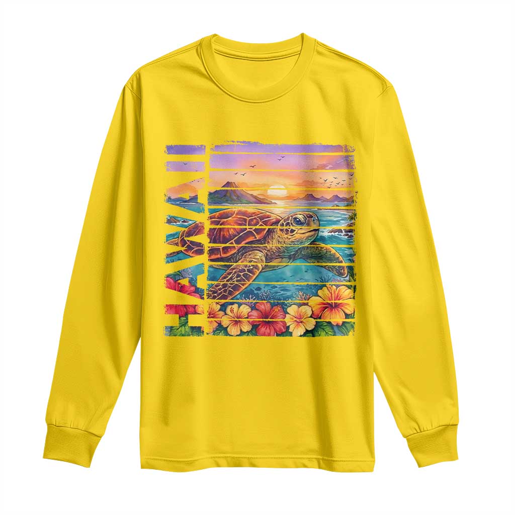 Hawaii Sea Turtle Long Sleeve Shirt Tropical Sunset Island Vacation Gift TS12 Daisy Print Your Wear