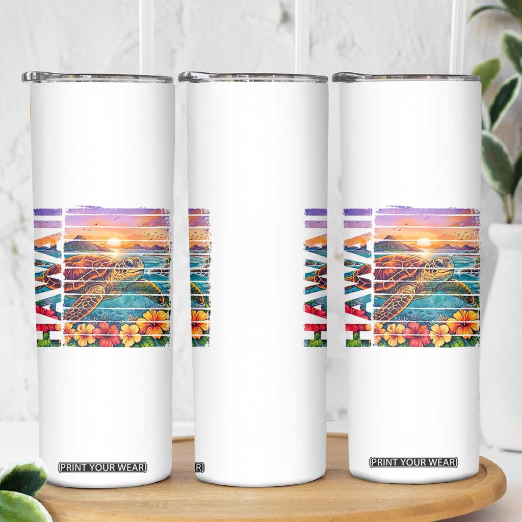 Hawaii Sea Turtle Skinny Tumbler Tropical Sunset Island Vacation Gift TS12 Print Your Wear