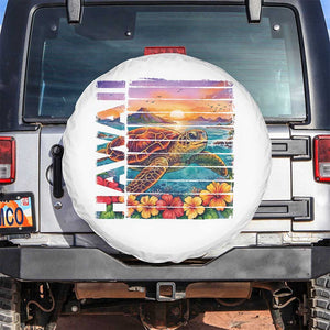 Hawaii Sea Turtle Spare Tire Cover Tropical Sunset Island Vacation Gift TS12 No hole White Print Your Wear
