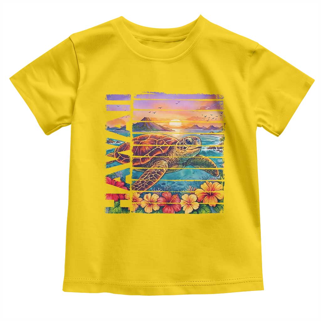 Hawaii Sea Turtle Toddler T Shirt Tropical Sunset Island Vacation Gift TS12 Daisy Print Your Wear