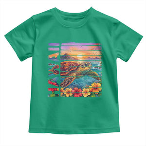 Hawaii Sea Turtle Toddler T Shirt Tropical Sunset Island Vacation Gift TS12 Irish Green Print Your Wear