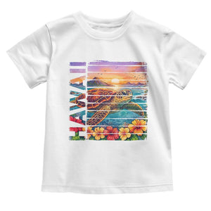Hawaii Sea Turtle Toddler T Shirt Tropical Sunset Island Vacation Gift TS12 White Print Your Wear
