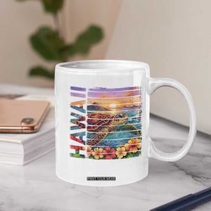Hawaii Sea Turtle Coffee Mug Tropical Sunset Island Vacation Gift