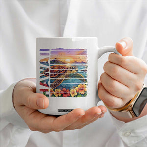 Hawaii Sea Turtle Coffee Mug Tropical Sunset Island Vacation Gift