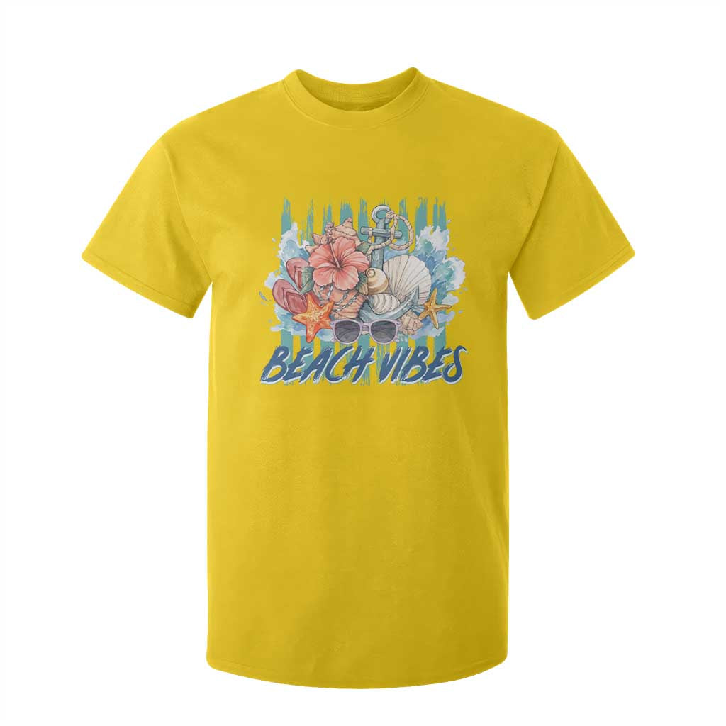 Beach Vibes T Shirt For Kid Floral Seashell Coastal Vacation Graphic TS12 Daisy Print Your Wear