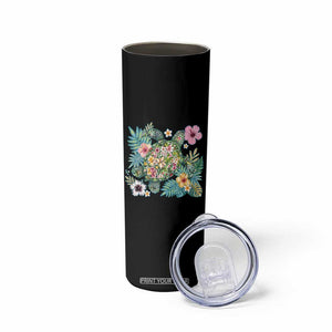 Floral Summer Turtle Skinny Tumbler Preppy Tropical Coastal Beach Graphic TS12 Print Your Wear