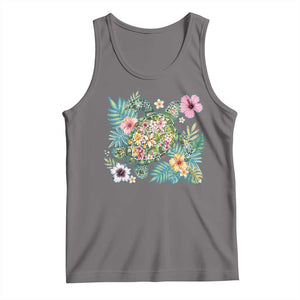 Floral Summer Turtle Tank Top Preppy Tropical Coastal Beach Graphic