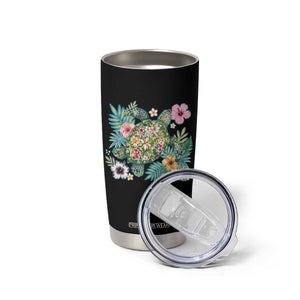 Floral Summer Turtle Tumbler Cup Preppy Tropical Coastal Beach Graphic TS12 Print Your Wear