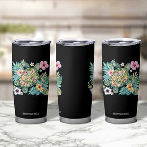 Floral Summer Turtle Tumbler Cup Preppy Tropical Coastal Beach Graphic TS12 Print Your Wear