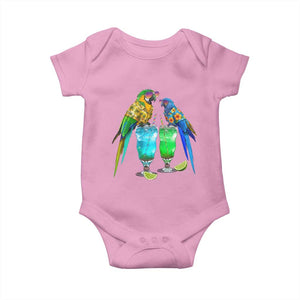 Hawaiian Parrots Drinking Margaritas Baby Onesie Beach Vacation Gift TS12 Light Pink Print Your Wear
