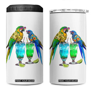 Hawaiian Parrots Drinking Margaritas 4 in 1 Can Cooler Tumbler Beach Vacation Gift TS12 One Size: 16 oz White Print Your Wear