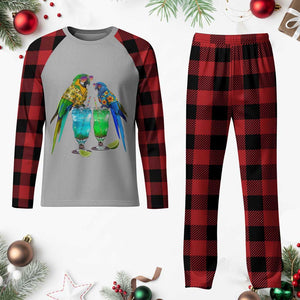 Hawaiian Parrots Drinking Margaritas Plaid Pajama Set Beach Vacation Gift TS12 Buffalo Plaid Print Your Wear